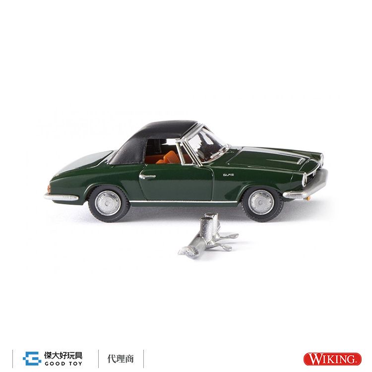WIKING 018698 (HO) Glas 1700 GT敞篷跑車-深綠色