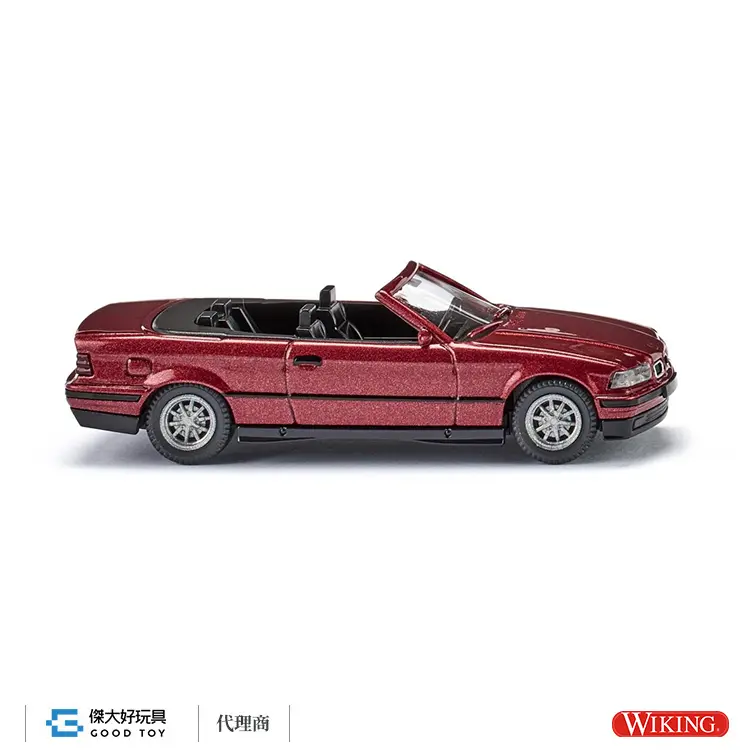 WIKING 019401 (HO) BMW 325i 敞篷跑車-金屬酒紅色