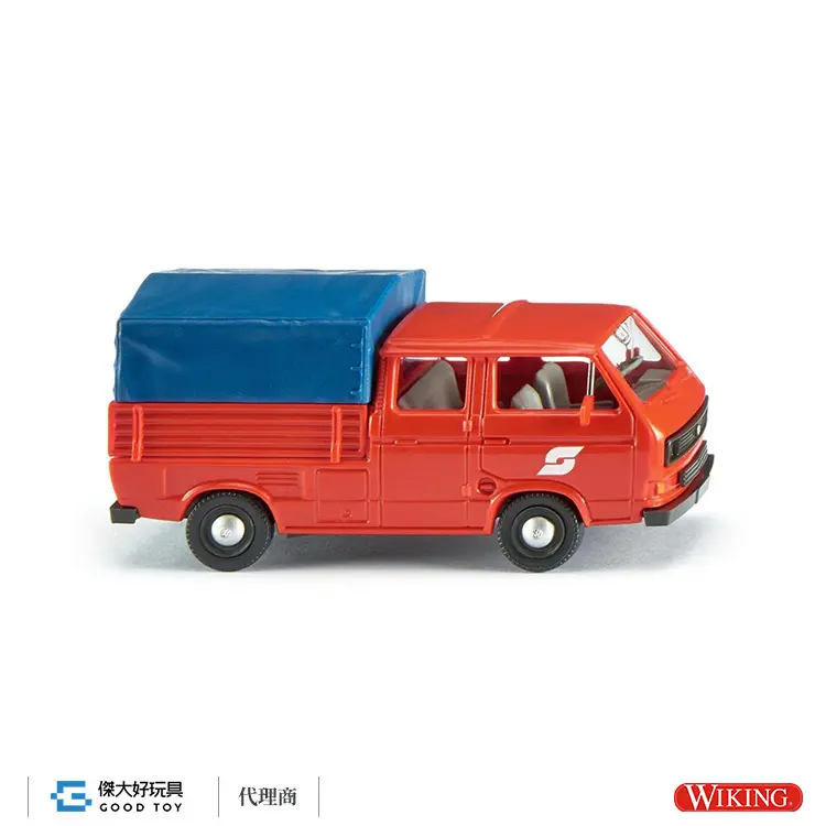 WIKING 029306 (HO) VW T3 雙排座 crew cab ÖBB奧地利聯邦鐵路-紅色