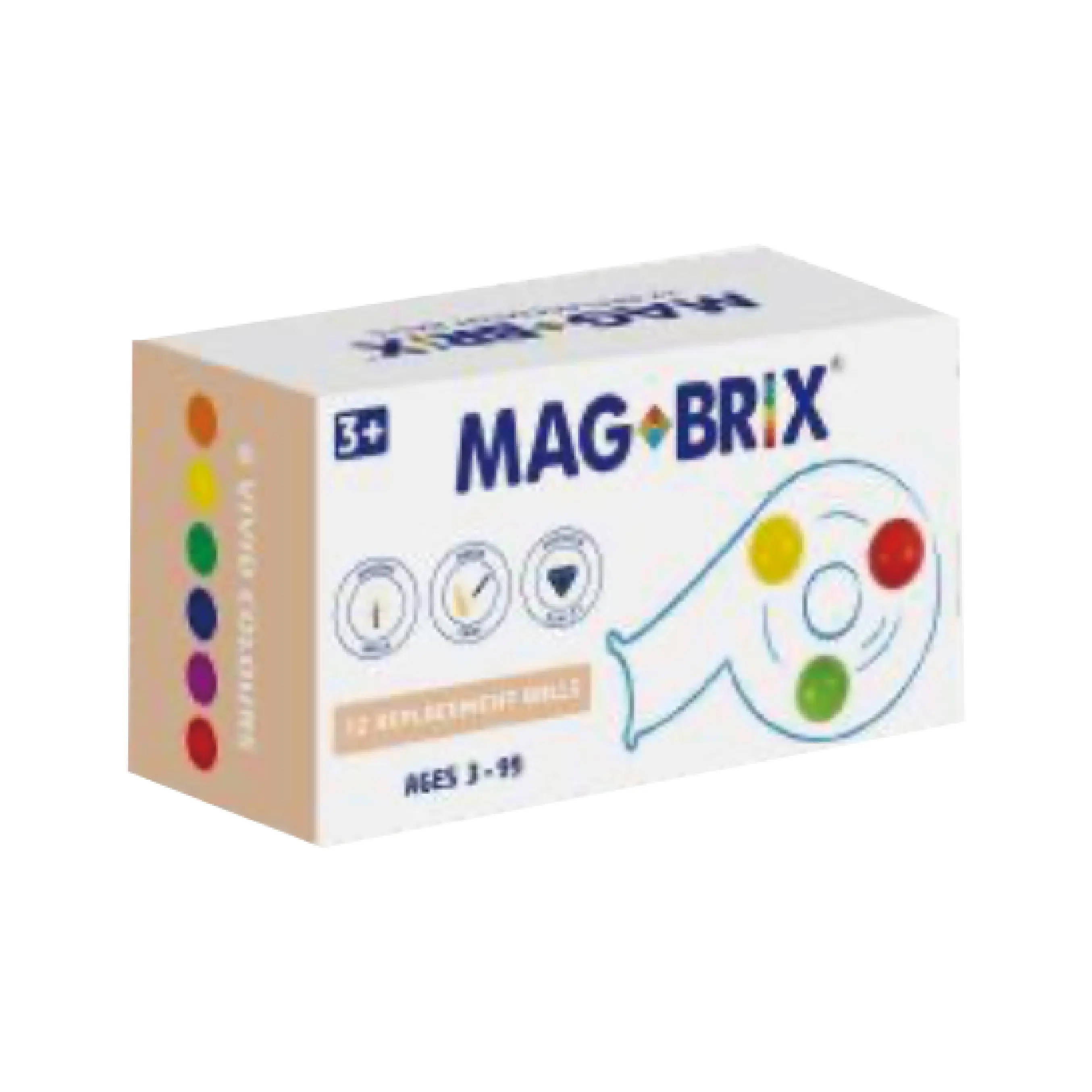 澳洲 Magbrix® 積木磁力片/ 12pcs/ 無毒楓木繽紛木球組