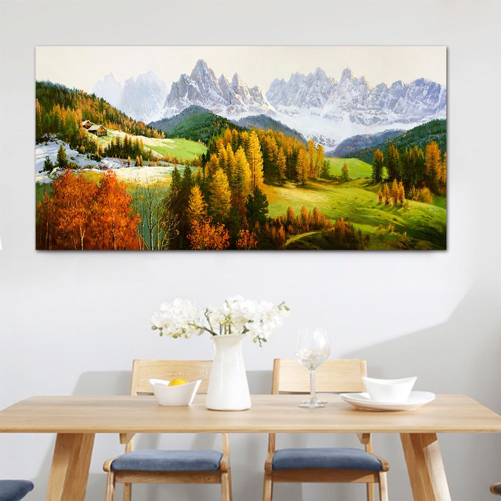 御畫房 天山秋色 國家一級畫師手繪油畫60×120cm(VF-125)