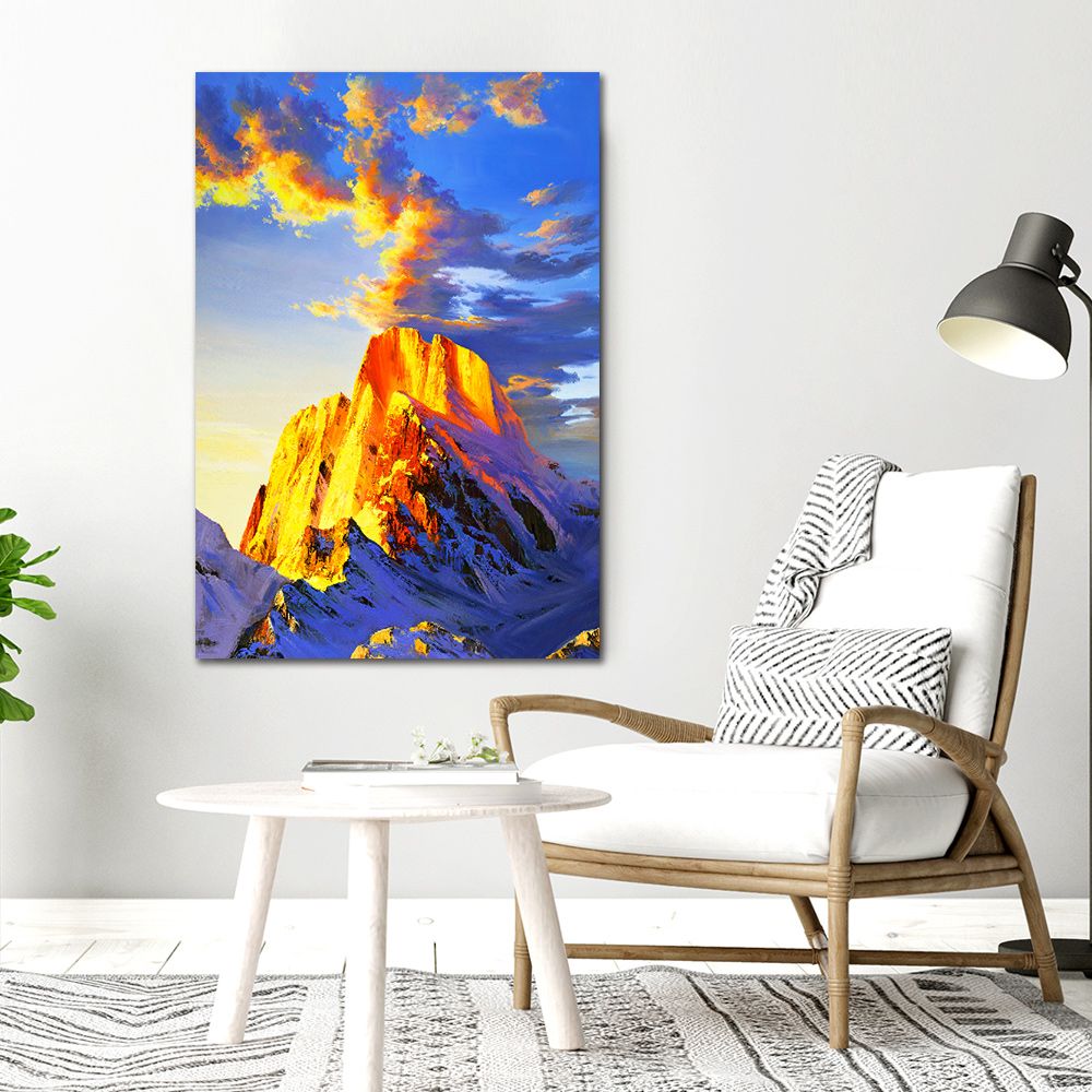 御畫房 日照金山 國家一級畫師手繪油畫60×90cm(VF-101)