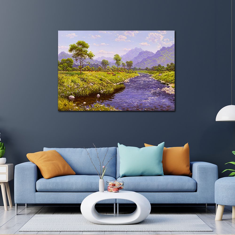 御畫房 盛夏美景 國家一級畫師手繪油畫60×90cm(VF-75)