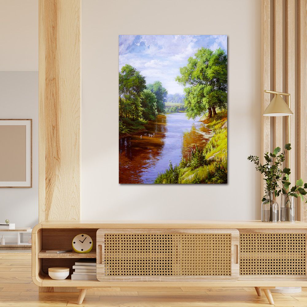 御畫房 盛夏風光 國家一級畫師手繪油畫60×90cm(VF-97)