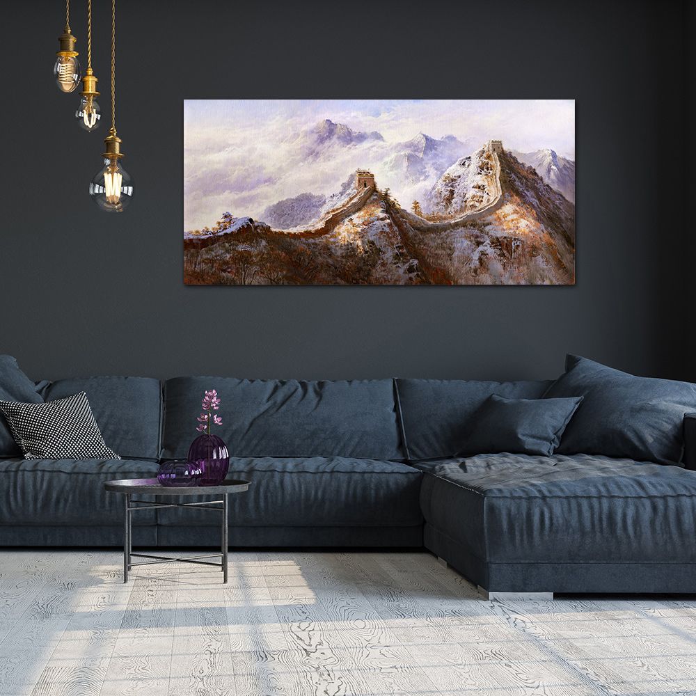 御畫房 萬里長城 國家一級畫師手繪油畫60×120cm(VF-112)