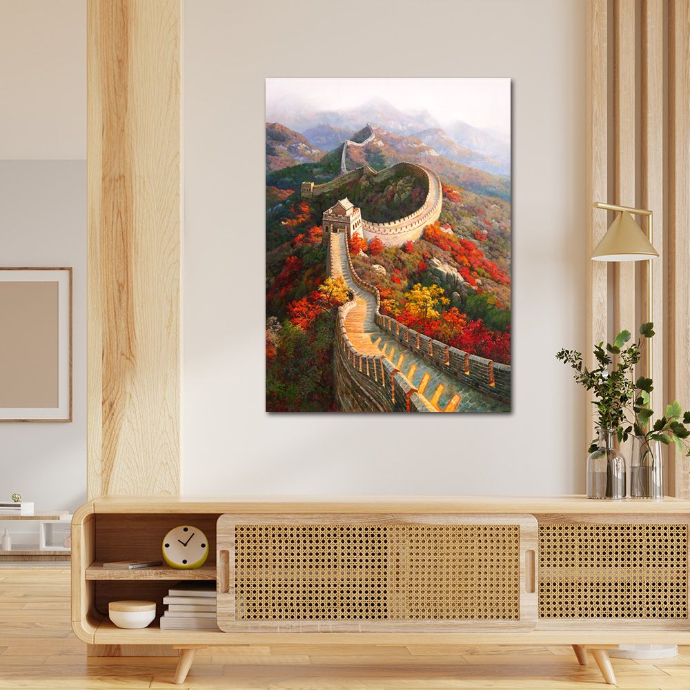 御畫房 萬里長城 國家一級畫師手繪油畫60×90cm(VF-105)