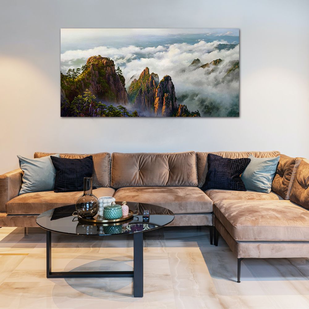 御畫房 黃山雲海 國家一級畫師手繪油畫60×120cm(VF-137)