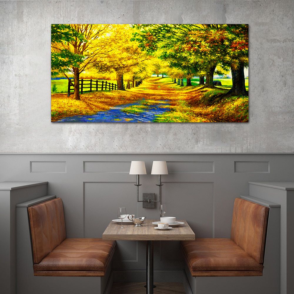御畫房 黃金大道 國家一級畫師手繪油畫60×120cm(VF-135)