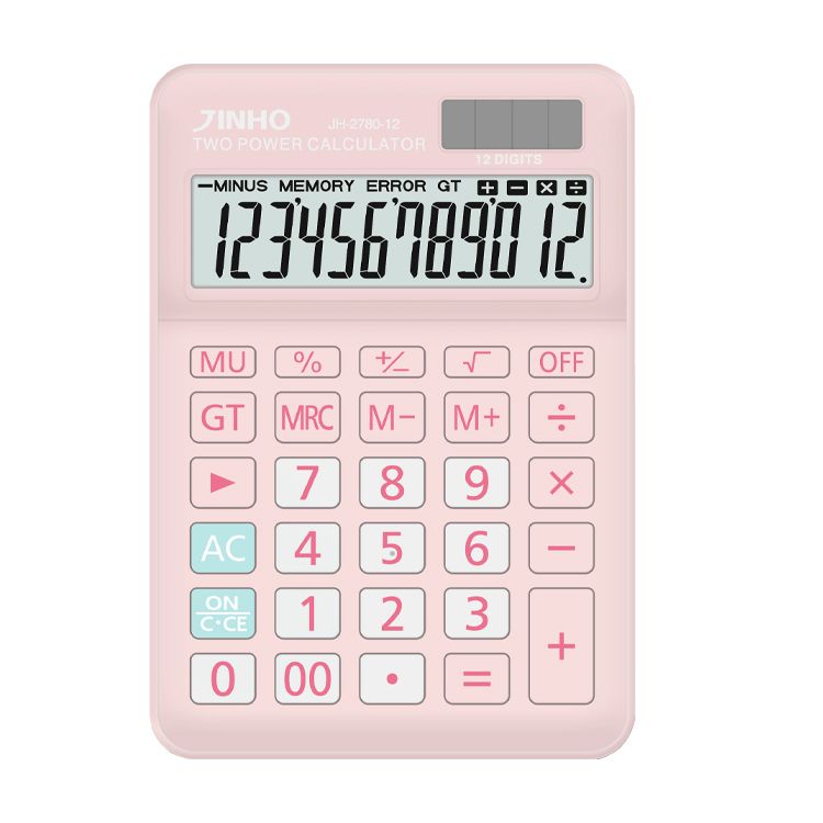 JINHO 12位元桌上型計算機/ JH-2780-12/ 霧粉