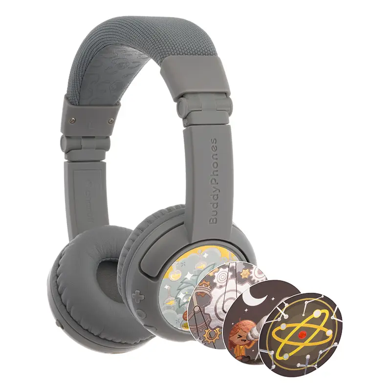 BuddyPhones Play+藍芽學習Plus系列 兒童耳機(灰)