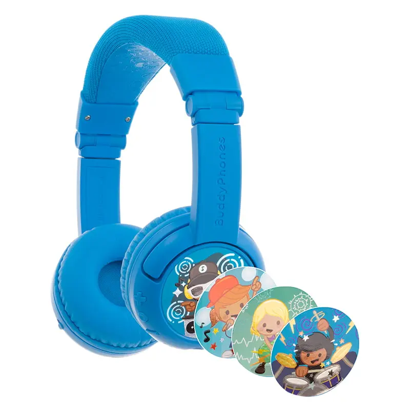 BuddyPhones Play+藍芽學習Plus系列 兒童耳機(藍)