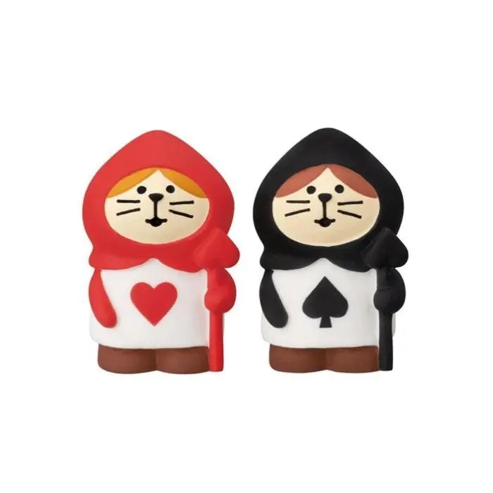 日本 DECOLE Concombre 愛麗絲花仙境公仔/ 斗篷貓撲克牌兵組/ 2入