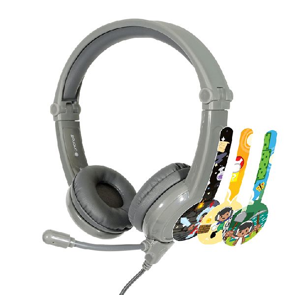 BuddyPhones Galaxy 有線學習系列 兒童耳機 (灰)