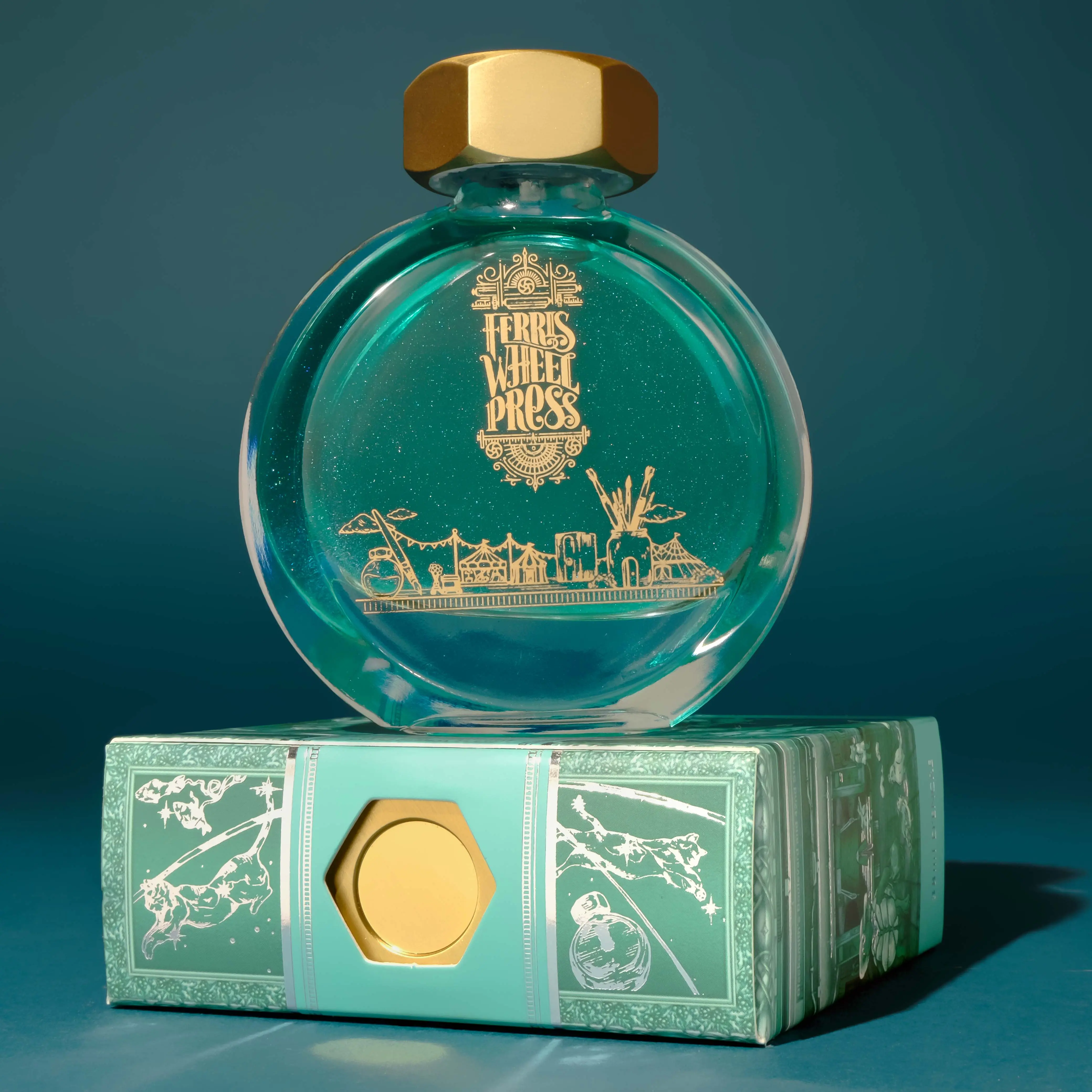 FERRIS WHEEL PRESS摩天輪閃粉鋼筆墨水/ 紐約系列/ 中央車站Grand Central Skies/ 38ml