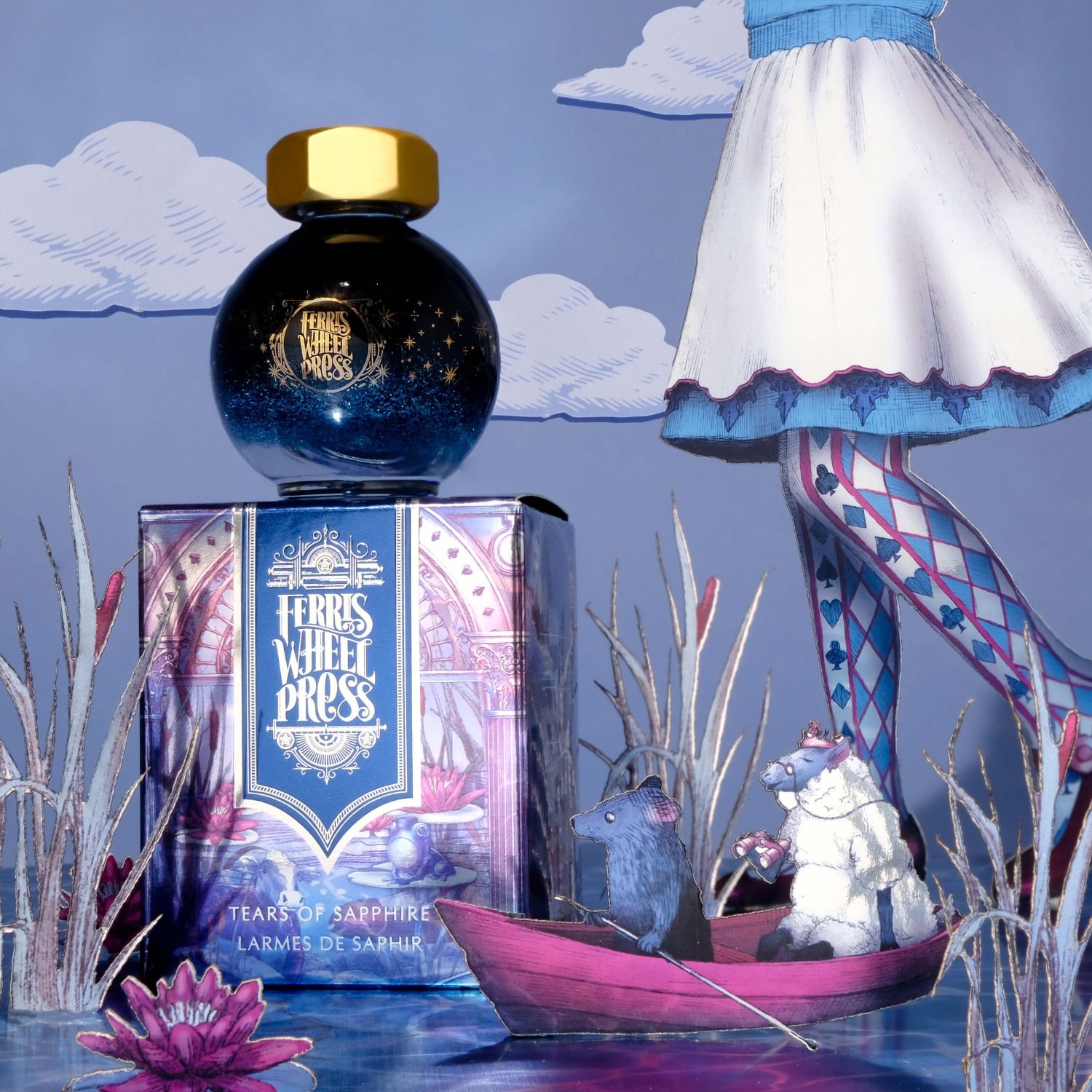 FERRIS WHEEL PRESS摩天輪鋼筆閃粉墨水/ 夢遊童話系列/ 藍寶石眼淚Tears of Sapphire/ 20ml