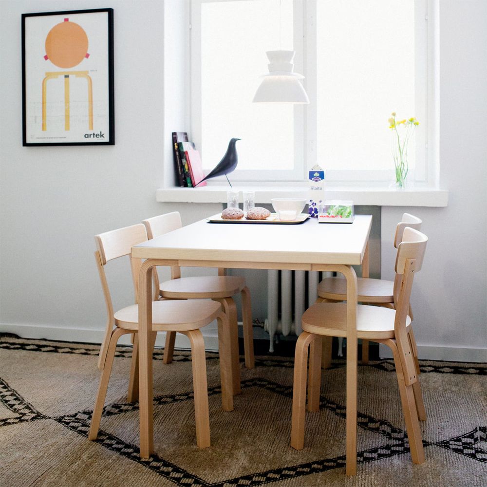 北歐櫥窗/Artek Aalto Table rectangular 82A 矩形桌(原木腳、白桌面、150 公分)