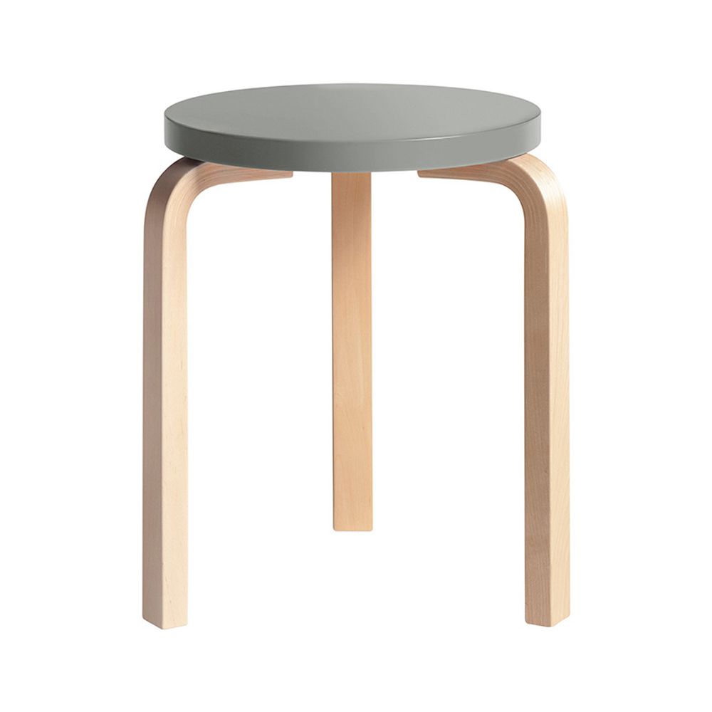 北歐櫥窗/Artek Stool 60 三腳圓凳(原木腳 x 岩灰椅面)