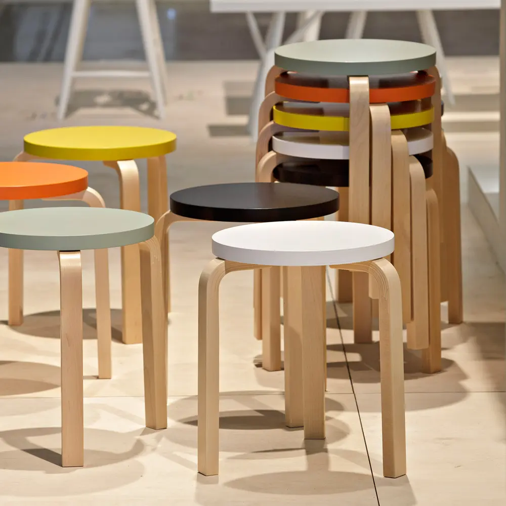 北歐櫥窗/Artek Stool E60 Paimio 四腳圓凳(純白)