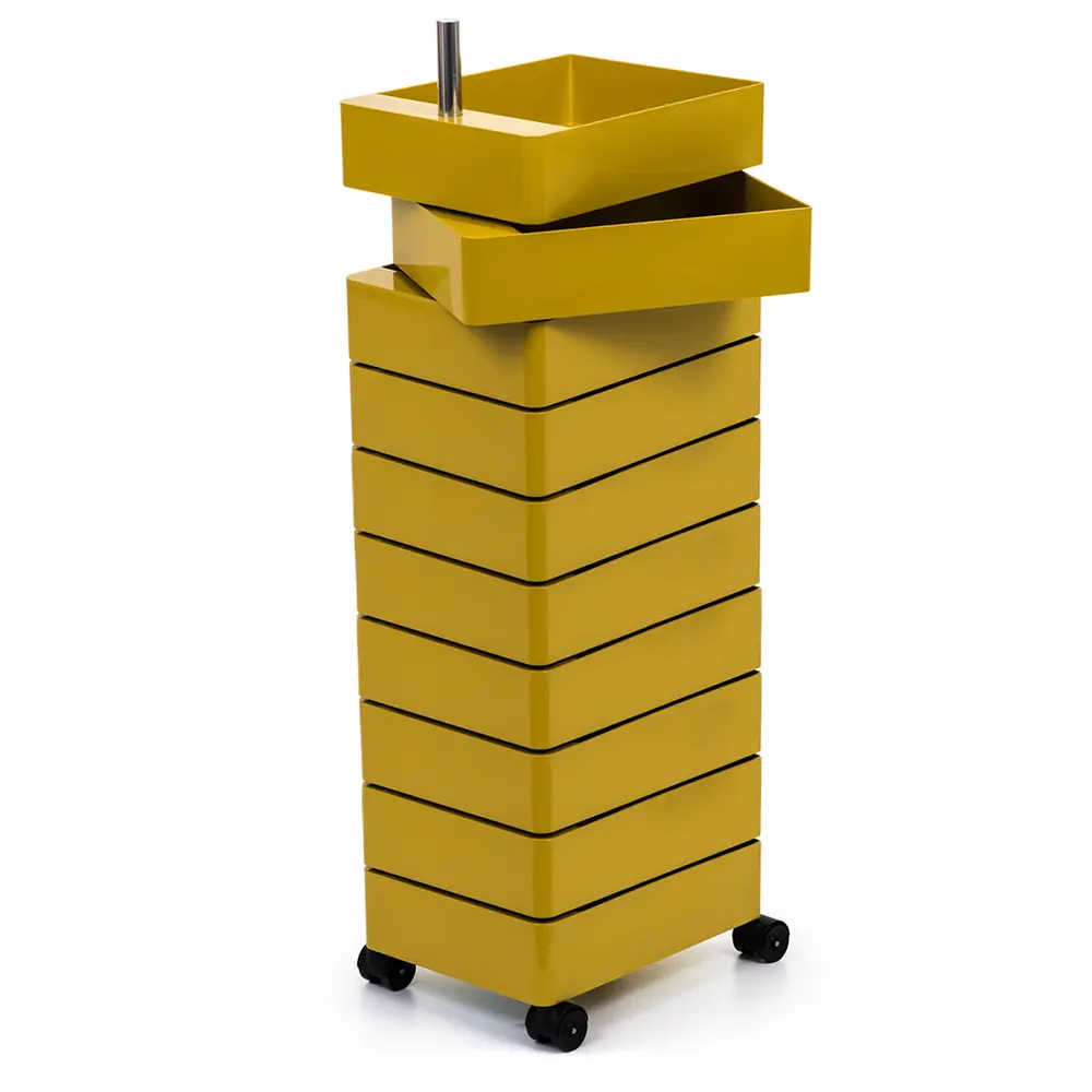 北歐櫥窗/Magis 360 Container 滾輪十層置物櫃(芥黃)