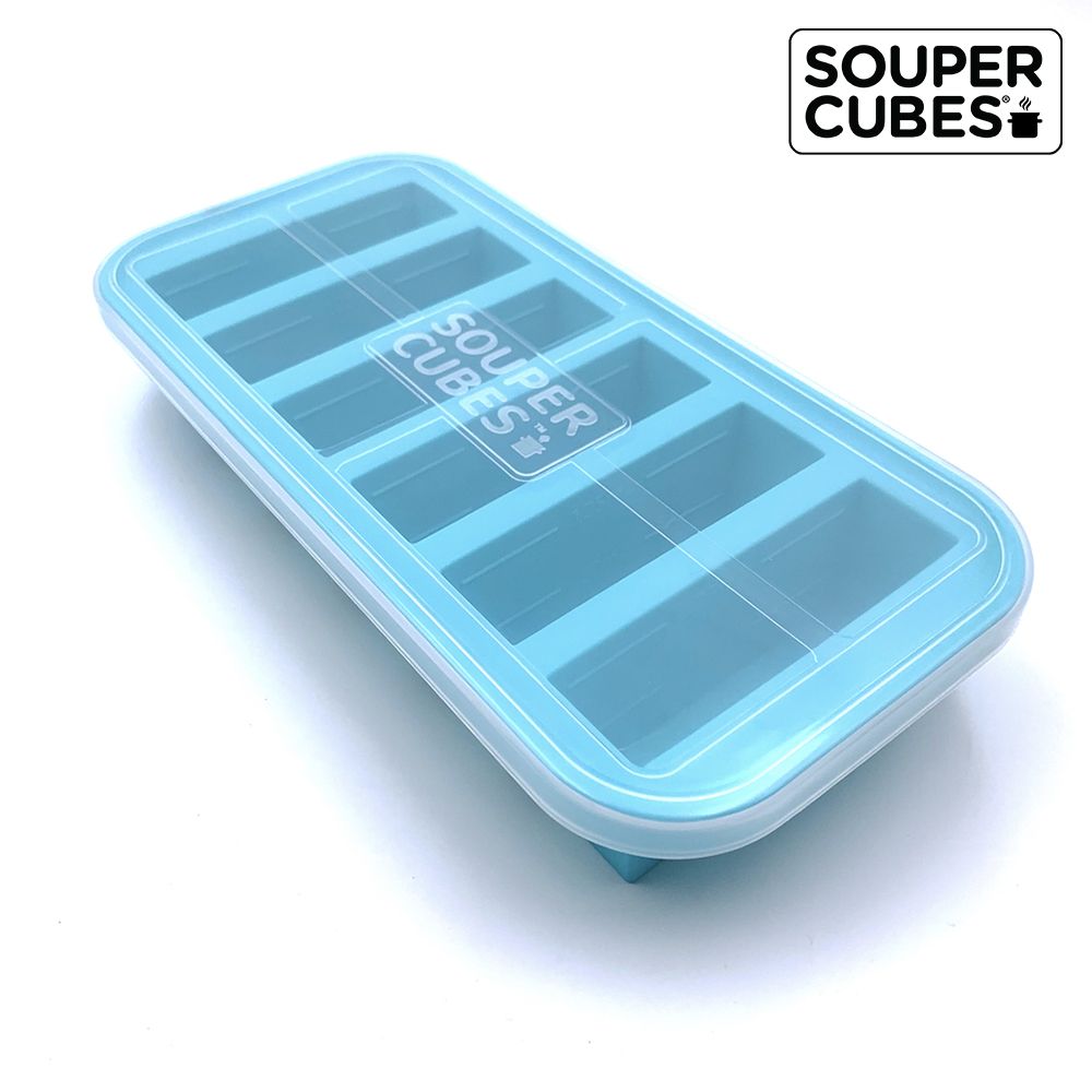 食材不易灑出➤【Souper Cubes】多功能食品級矽膠保鮮盒6格_湖水綠(125ML/格)