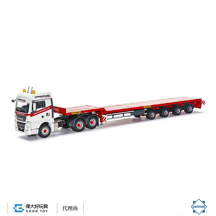 合金工程車 Conrad 76194/0 FAYMONVILLE TELEMAX 4 軸可延伸拖板平台拖車(3軸 MAN TGX XLX Euro 6c)