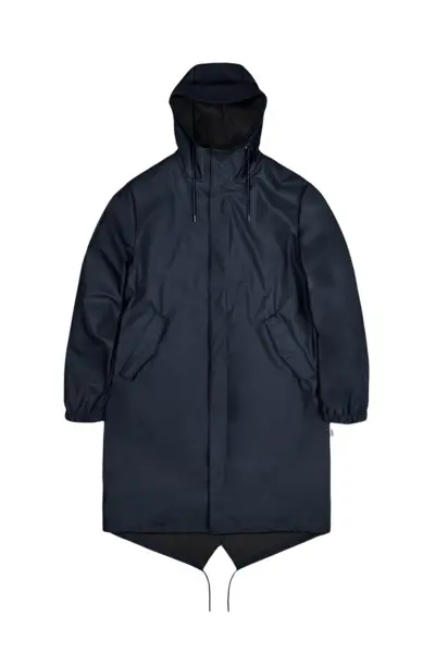 RAINS Fishtail Parka W3 Jackets_47 Navy時尚防水抽繩外套/ 海軍藍/ S
