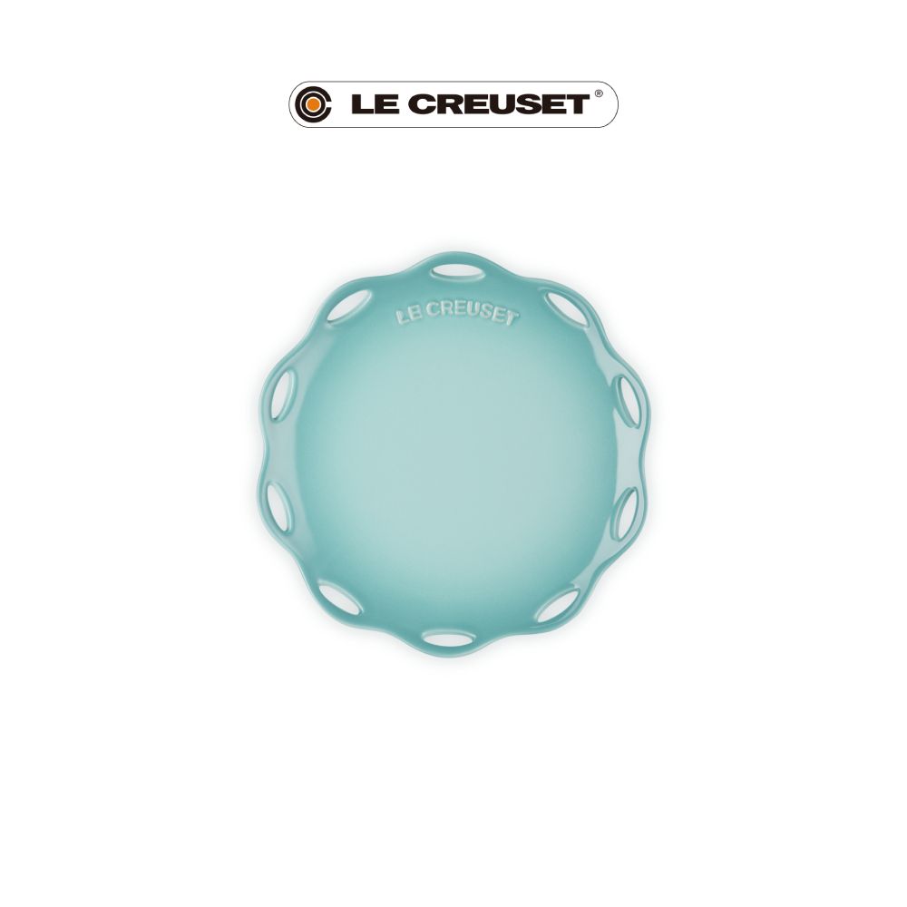 LE CREUSET瓷器蕾絲花語系列圓盤/ 19cm/ 悠然綠