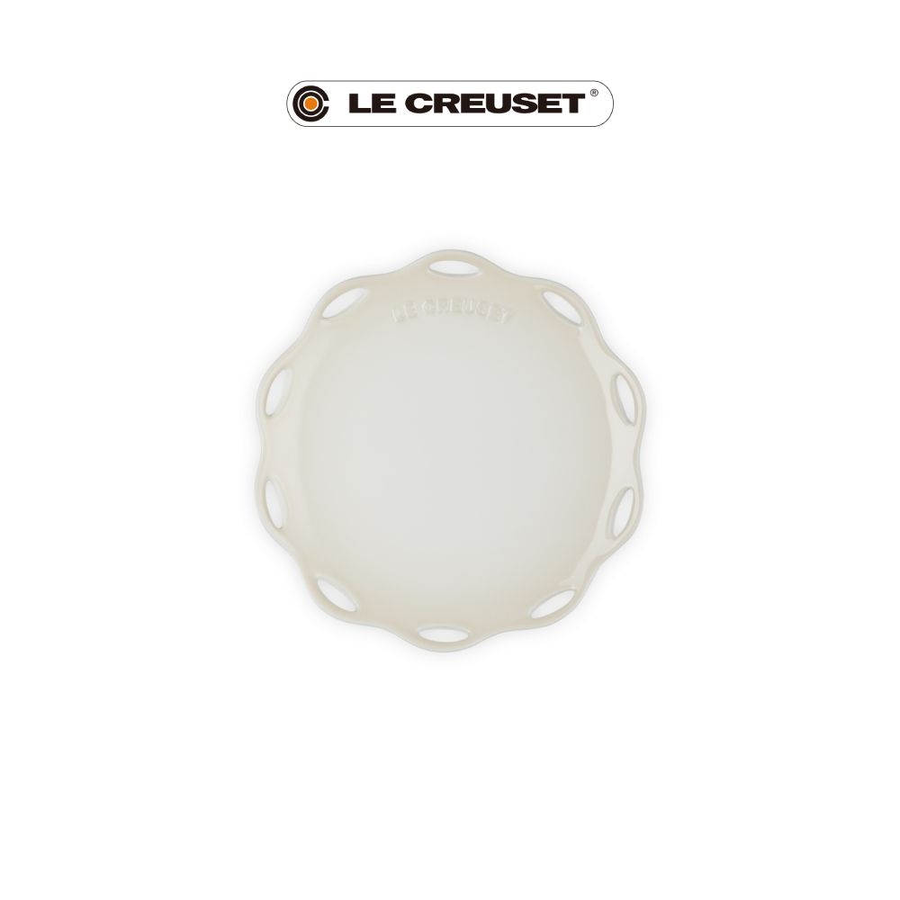 LE CREUSET瓷器蕾絲花語系列圓盤/ 19cm/ 蛋白霜
