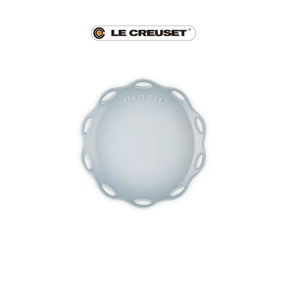 LE CREUSET瓷器蕾絲花語系列圓盤/ 19cm/ 銀灰藍