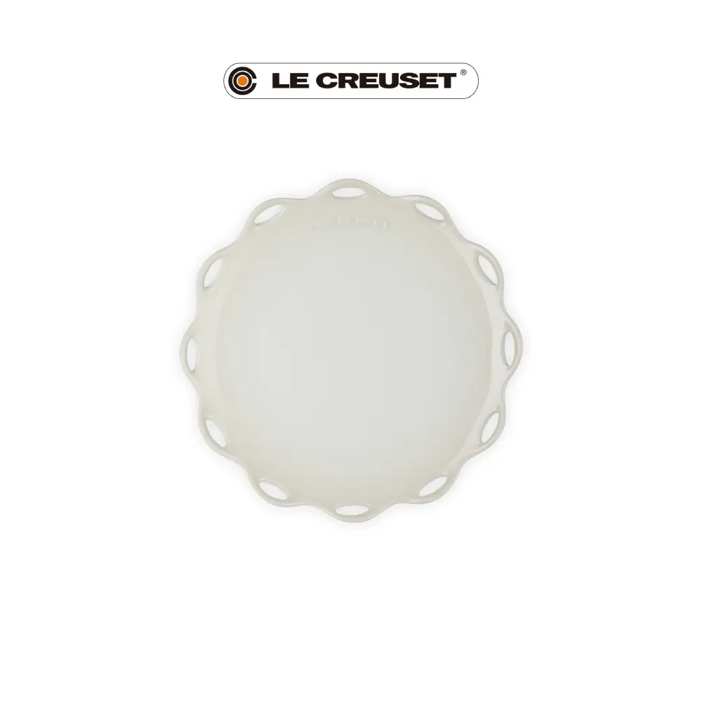 LE CREUSET瓷器蕾絲花語系列圓盤/ 25cm/ 蛋白霜