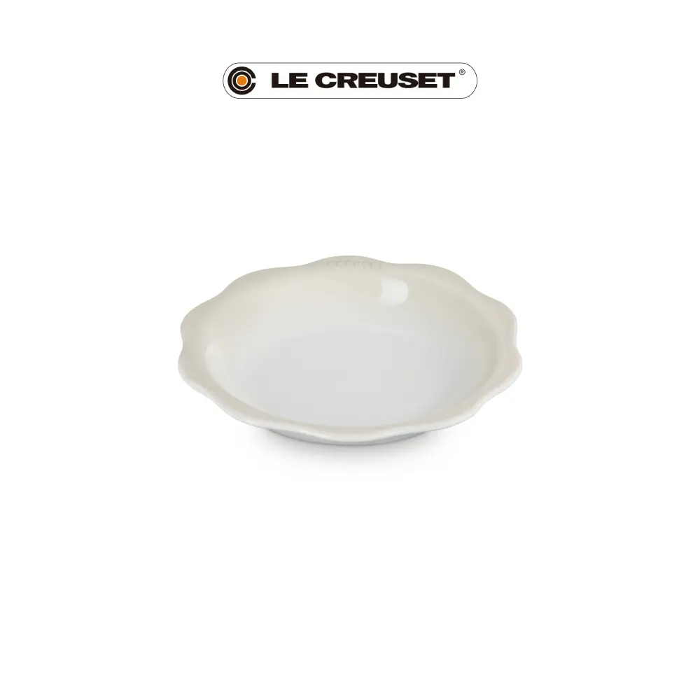 LE CREUSET瓷器蕾絲花語系列深圓盤/ 24cm/ 蛋白霜