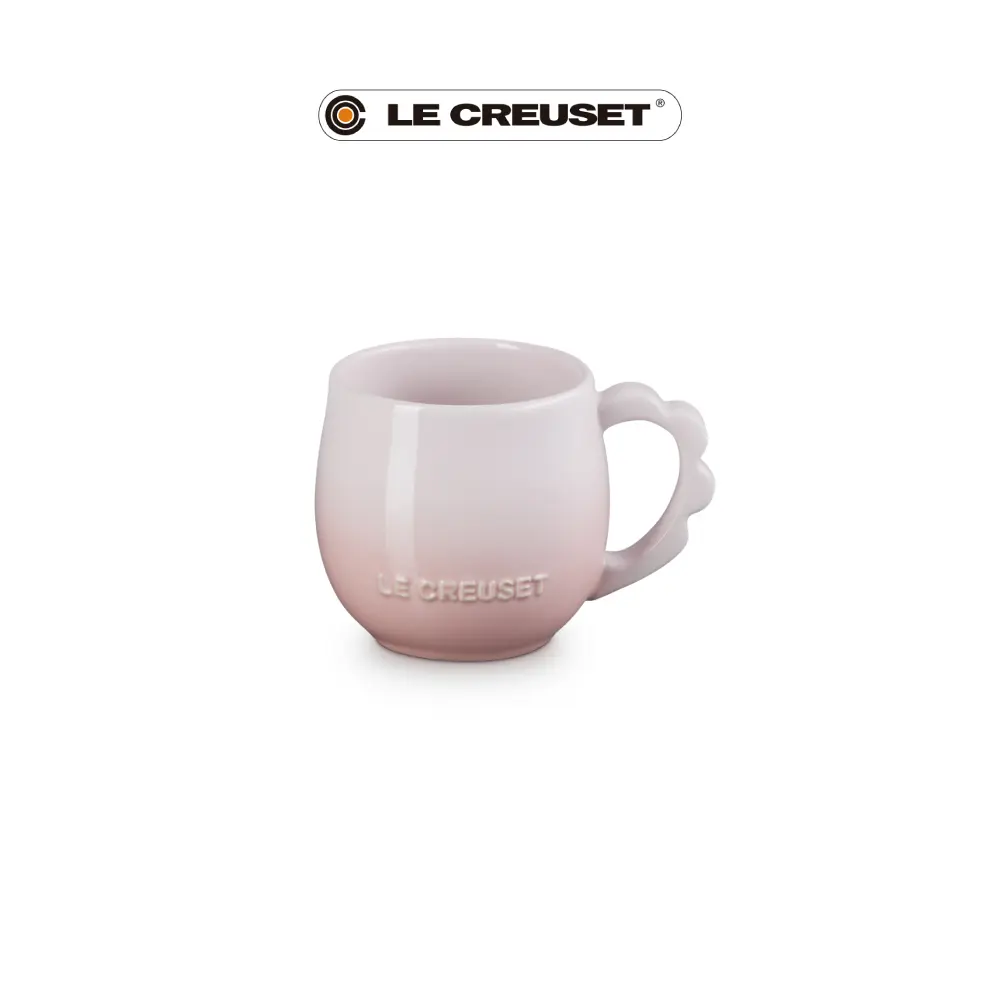 LE CREUSET瓷器蕾絲花語系列馬克杯/ 320ml/ 貝殼粉