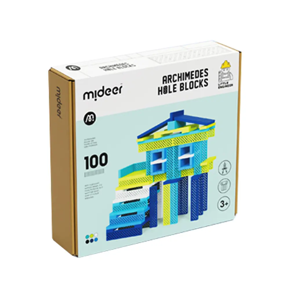 MiDeer阿基米德洞洞積木/ 冷色/ 100片
