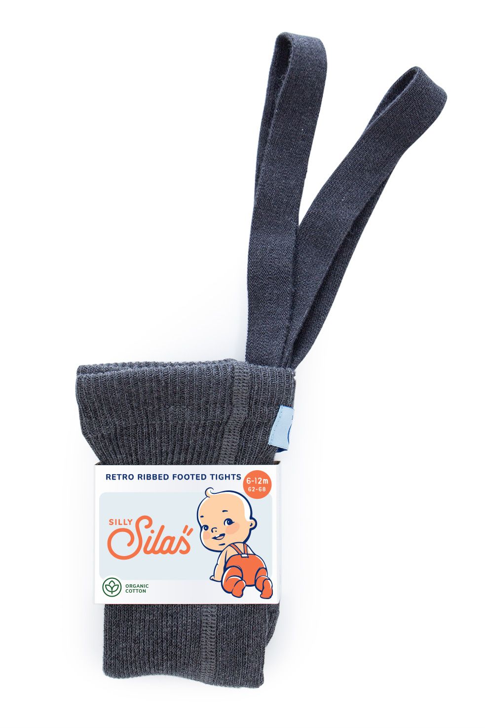Silly Silas復古吊帶褲襪 / Dark Grey Blend / 6-12M