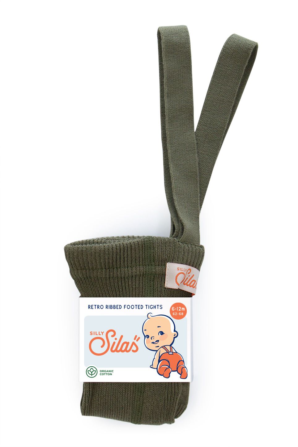 Silly Silas復古吊帶褲襪 / Olive / 6-12M