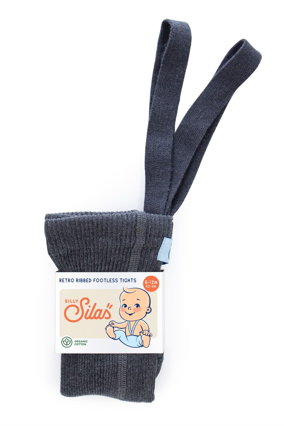 Silly Silas復古羅紋吊帶褲 / Dark Grey Blend / 3-4Y