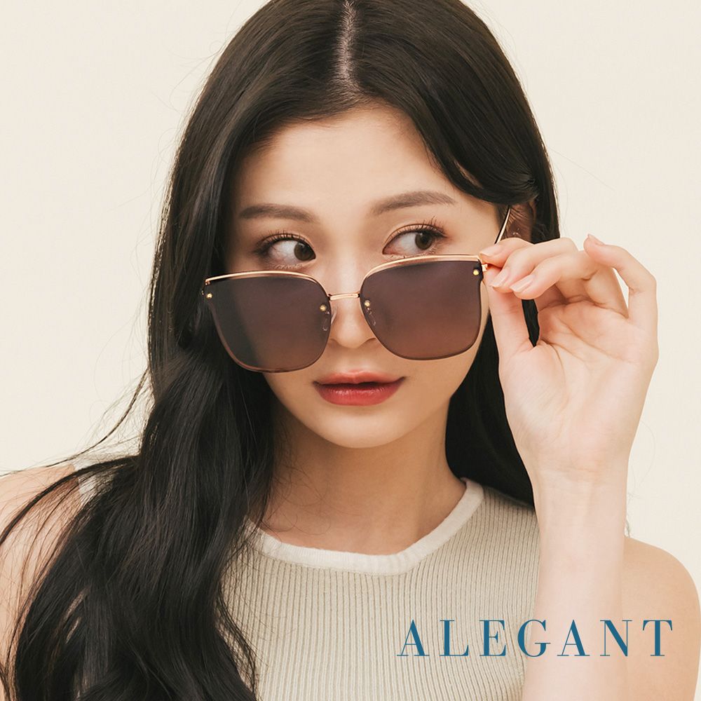 ALEGANT柔美氣質暈灰粉漸層貓眼設計金屬鏤空墨鏡 UV400太陽眼鏡 花見小路的情詩
