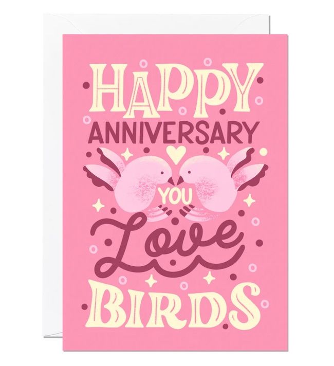 RICICLE情人卡/ Love Birds/ 粉紅底愛情鳥