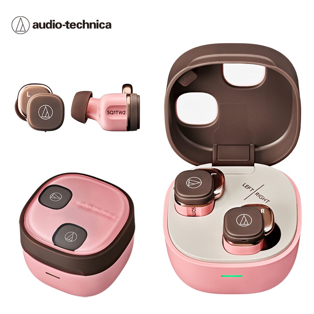 Audio-Technica ATH-SQ1TW2真無線耳機/ 粉棕色