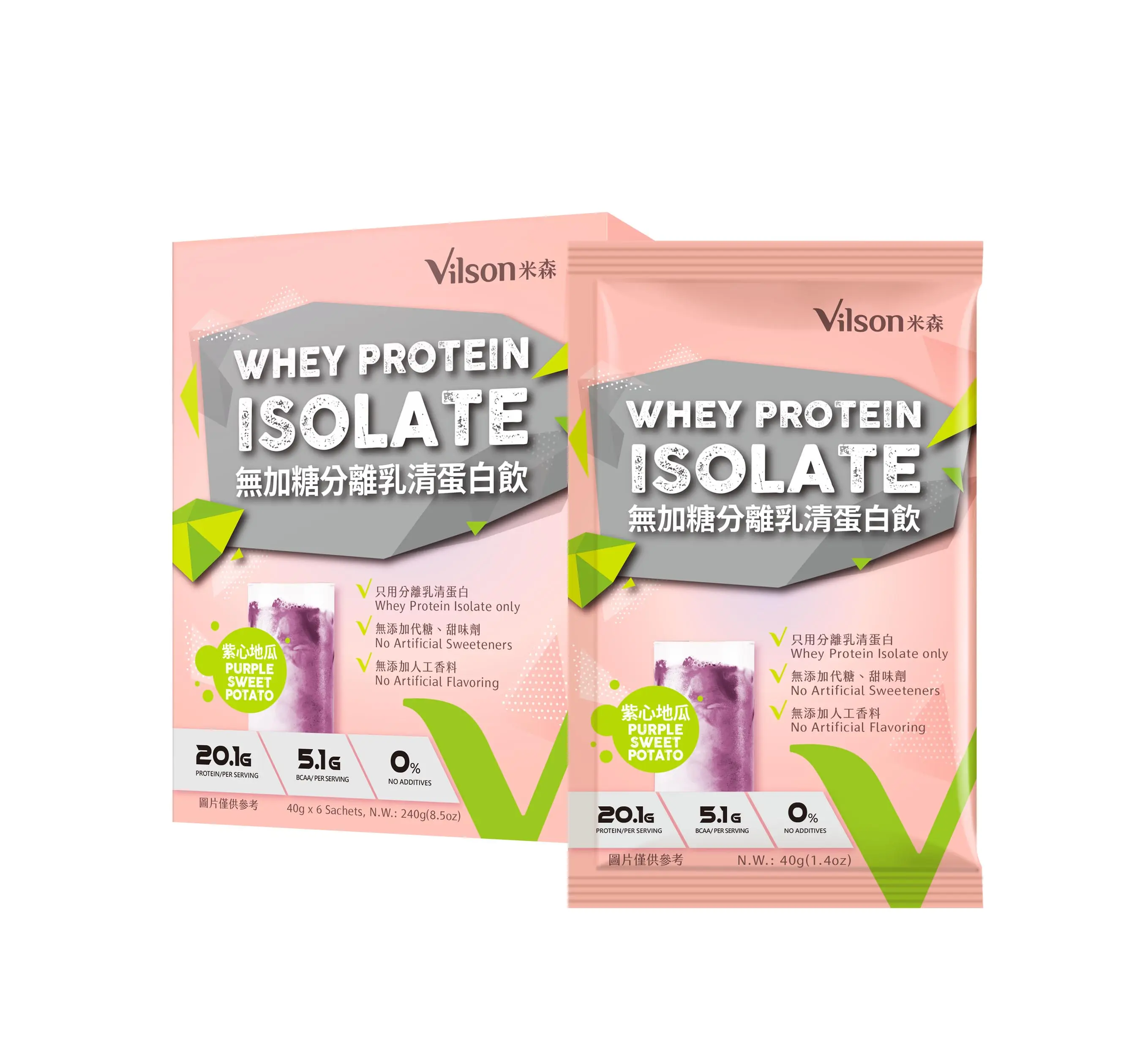 無加糖分離乳清蛋白飲/ 紫心地瓜/ 40g/ 6包/ 盒