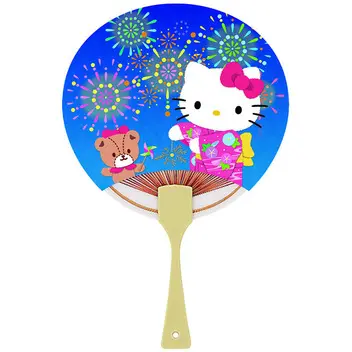 Sanrio扇子卡片/ 23-3/ Hello Kitty/ 煙火