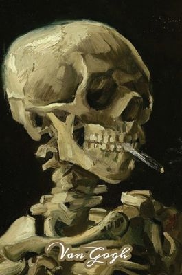 Skeleton of a Skull with a Cigarette Van Gogh Note Book: Hardcover Journal Notebook Diary with Dot Grid, Lined, Blank Vintage Paper for Writing Drawin